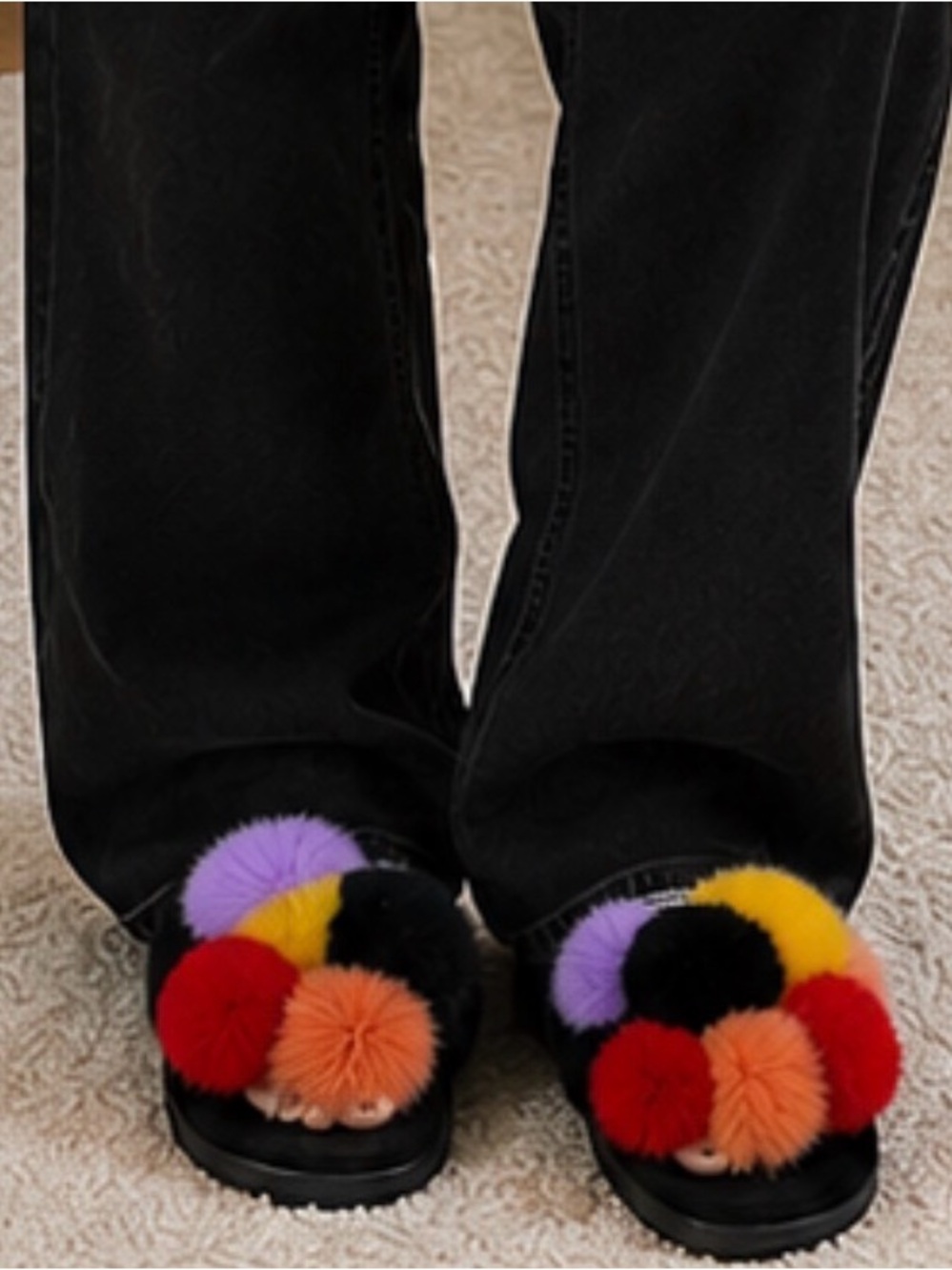 Zara Pom Pom slides NEW